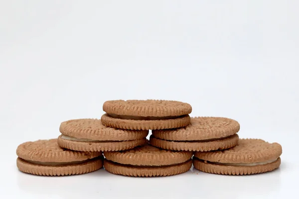 Sandwich Cream Cookies Isolated White Background — Stock Photo, Image
