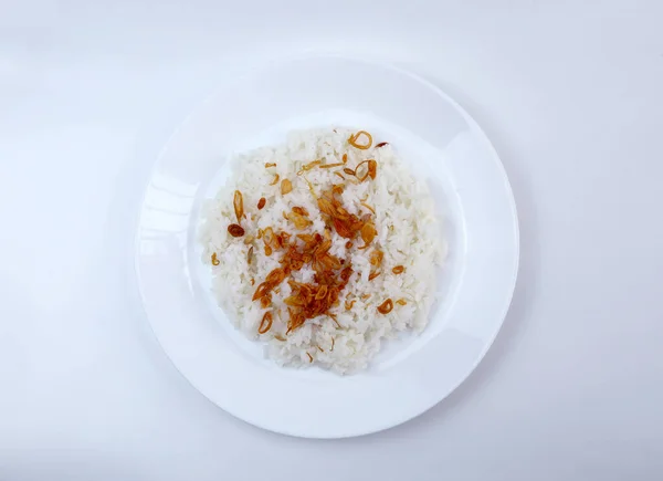 양파를 접시가 보인다 아시아식 음식에 — 스톡 사진