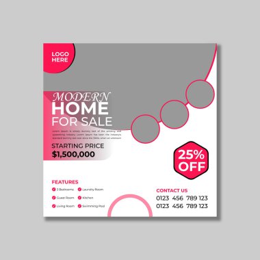 Gayrimenkul mülkü sosyal medya posta şablonu