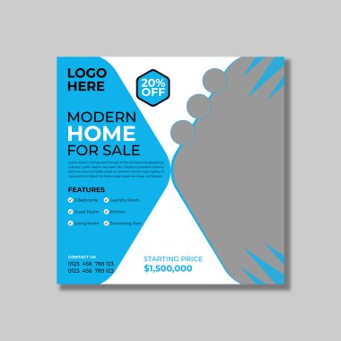 Gayrimenkul mülkü sosyal medya posta şablonu