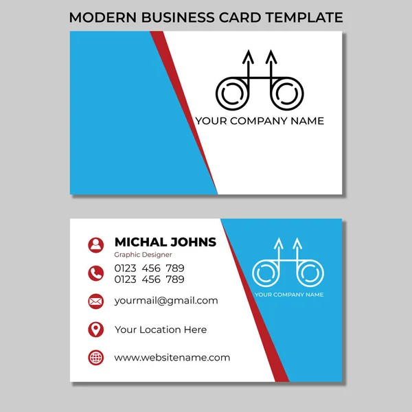 Modelo Design Cartão Visita Corporativo Profissional Moderno Simples —  Vetores de Stock