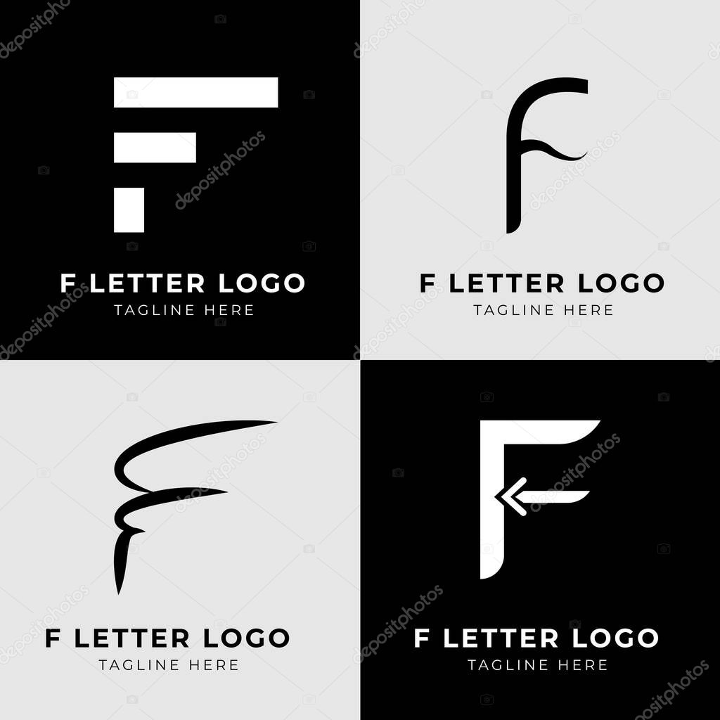 F Modern letter logo design concept