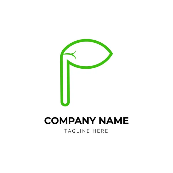 Leaves Letter Logo Design Template — Stock Vector
