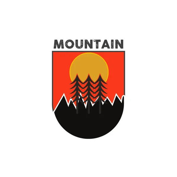 Vintage Conception Logo Montagne Pour Agence Voyage — Image vectorielle