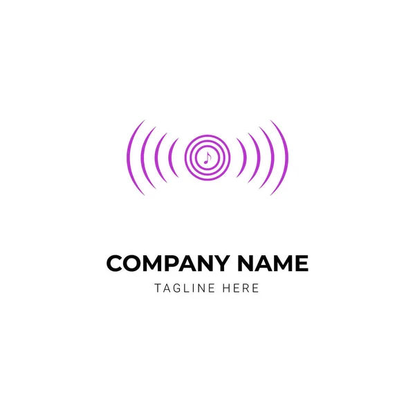 Музыка Бьет Дизайну Логотипа Компании — стоковый вектор