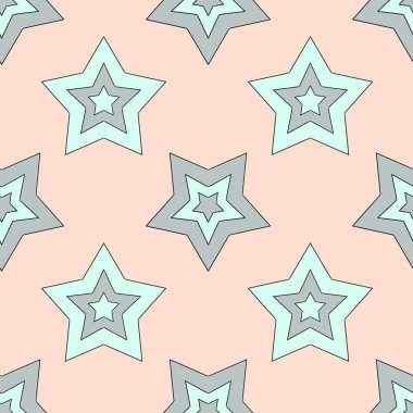 Simetrik hatları olan kusursuz bir kalıp, pastel arkaplan. Eşsiz el yapımı desen. Çember olun. Oval, üçgen. Mercan, pembe, turkuaz, gri. Hediye ambalajı, fayanslar, peçeteler, masa örtüleri, duvar kâğıdı, kumaş baskı için kullanılır. Perdeler, şey için...