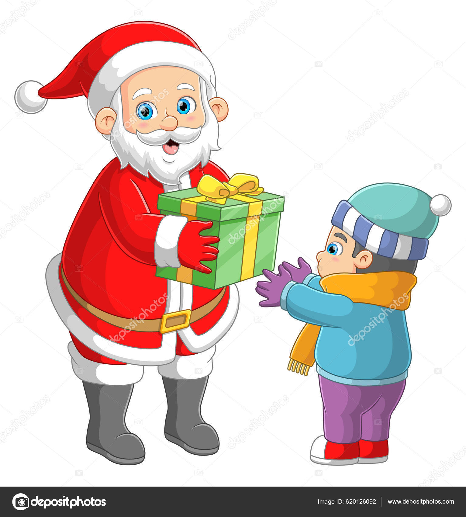 santa claus giving presents