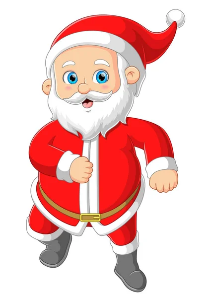 Santa Claus Está Muy Contento Bailando Delante Los Niños Ilustración — Vector de stock