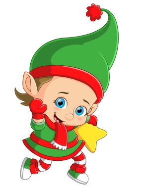 Güzel bir elf resmin yıldızını tutuyor