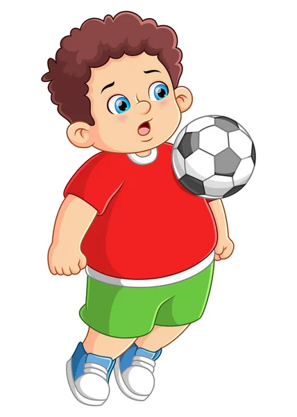 Ένα Αγόρι Ποδοσφαιριστής Δράση Της Εικονογράφησης — Διανυσματικό Αρχείο