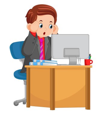 Muhasebeci olarak çalışan bir baba, çalışma baskısını resimleme bilgisayarının önünde yaşıyor.