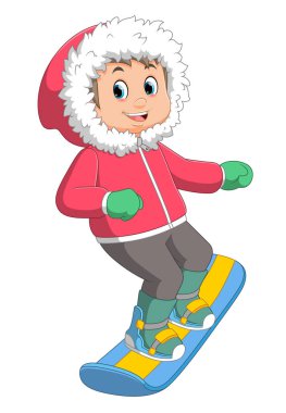 Snowboard, kayak ya da resimli kayak yapan erkekler