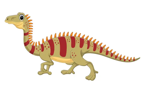Cartoon Unayasaurus Dinosaurus Bílém Pozadí Ilustrace — Stockový vektor