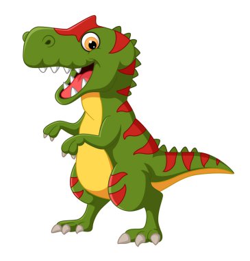 Çizgi film Allosaurus beyaz arkaplan resimleme