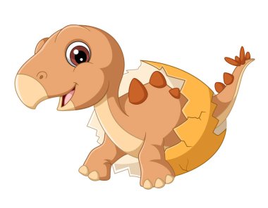 Çizgi film bebek kentrosaurus 'un yumurtadan çıkışı.