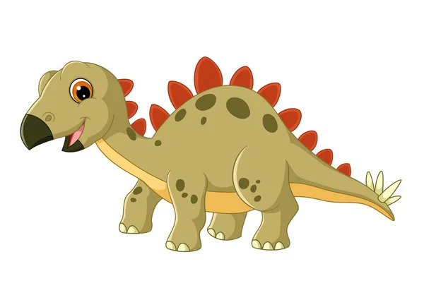 Cartoon Kentrosaurus White Background Illustration — Stock Vector