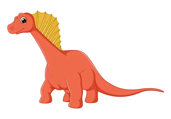 Cartoon Amargasaurus White Background Illustration — Stock Vector