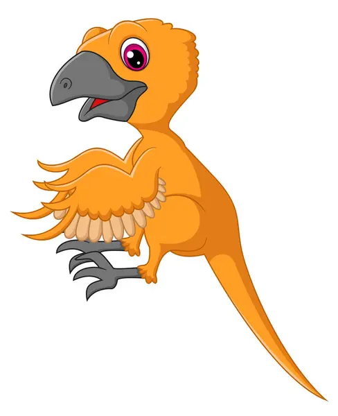 Cartoon Scansoriopteryx White Background Illustration — Stock Vector