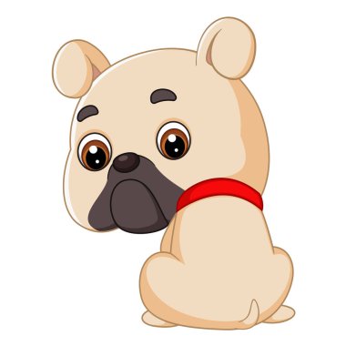 Şirin yavru köpek üzgün görünüyor, gözleri resimden sarkık.