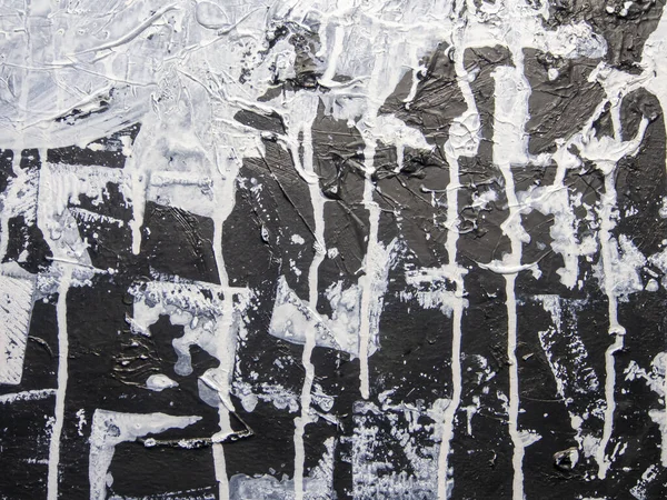 Surface Noire Blanche Peinture Texture Tableau Peinture Acrylique Des Couleurs — Photo