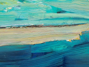 Resmin renkli yüzeyi. Resmin dokusu. Yağlı boya boya, tuvaldeki yağ..