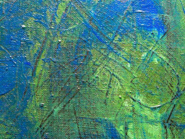 Fundo Pintura Abstrata Cores Amarelo Verde Azul Acrílico Sobre Pintura — Fotografia de Stock