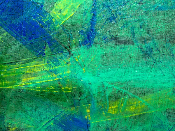 Fundo Pintura Abstrata Cores Amarelo Verde Azul Acrílico Sobre Pintura — Fotografia de Stock