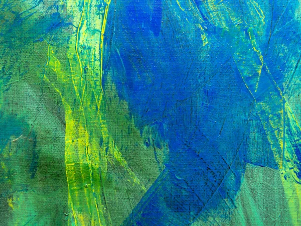 青の色の抽象画の背景 キャンバス上のアクリル絵具 キャンバスの質感 美術面 — ストック写真