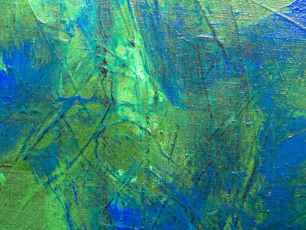 Абстрактний Живописний Фон Жовтого Зеленого Синього Кольорів Акрил Полотні Текстура — стокове фото