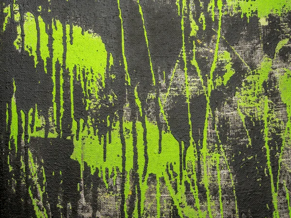 Abstrakte Malerei Hintergrund Schwarzen Und Grünen Farben Acryl Auf Leinwand — Stockfoto