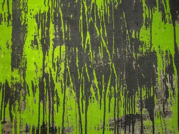 Abstrakcyjne Tło Malarskie Kolorze Czarnym Zielonym Akryl Płótnie Tekstura Płótna — Zdjęcie stockowe