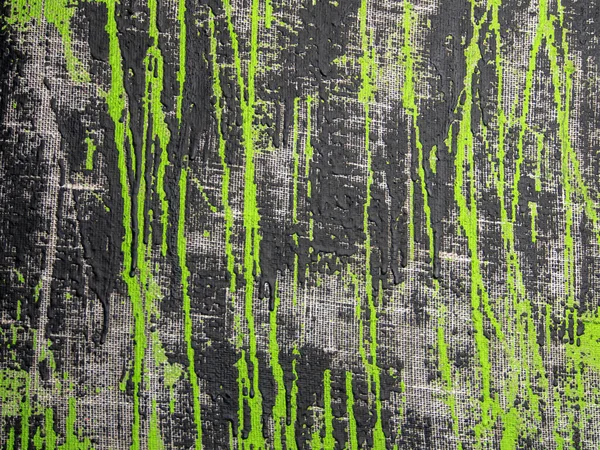 Abstract painting background in black and green colours. Acrylic on canvas painting. Canvas texture.