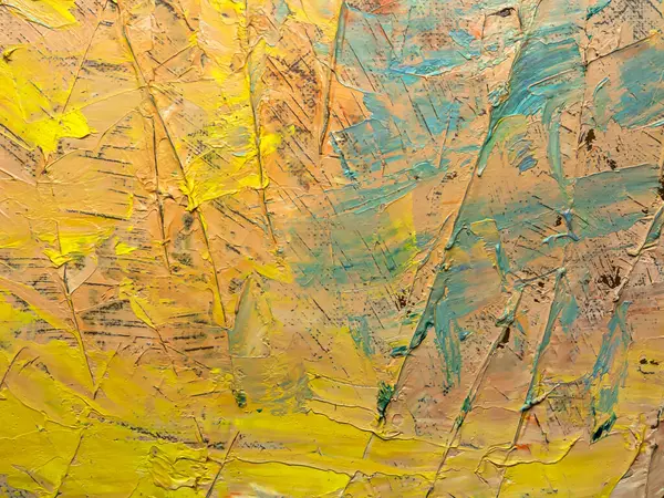 Fundo Abstrato Pintura Óleo Sobre Tela Com Cores Amarelas Laranja — Fotografia de Stock