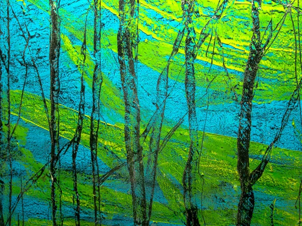 Αφηρημένα Δέντρα Φόντο Πίνακας Ζωγραφικής Καμβά Art Grunge Χρώμα Αφηρημένο — Φωτογραφία Αρχείου