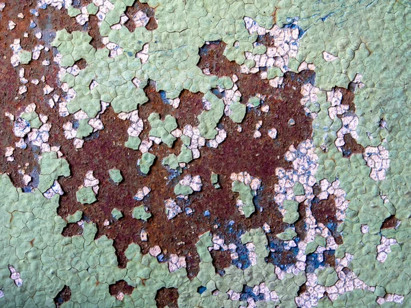 Fondo Abstracto Pintura Pelada Sobre Una Superficie Metálica Oxidada Textura — Foto de Stock