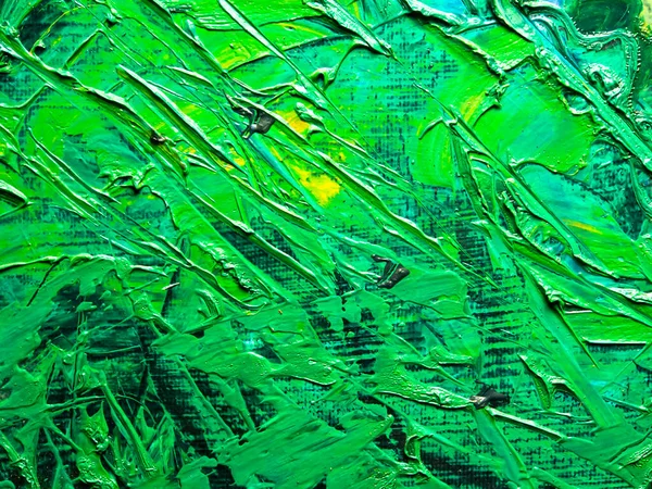 Abstrakt Bakgrund Grön Olja Färger Duk Konst Abstrakt Mönster Illustration — Stockfoto