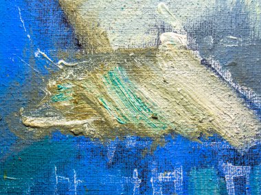 Tablonun renkli bir yüzeyi var. Resim fraktürü boyama. Renkli doku. Soyut arkaplan. Yağlı boya boya, mavi, siyah, gri, lacivert, beyaz renkte..
