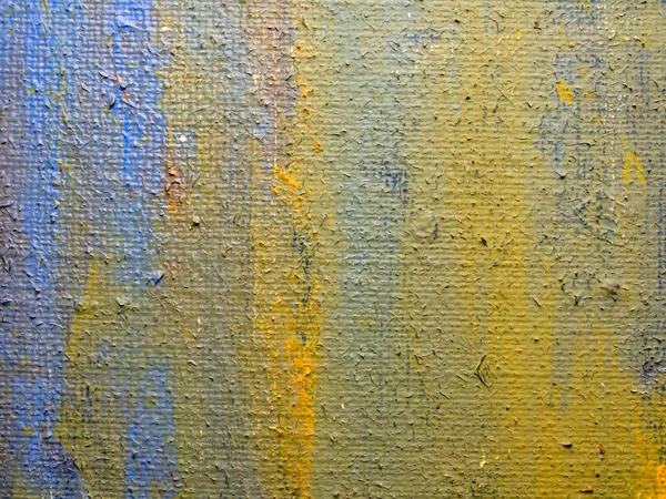 キャンバス上の絵のカラフルな表面 絵画工芸品の工場 カラフルな質感 抽象的な背景 黄土色のキャンバス上の油絵 — ストック写真
