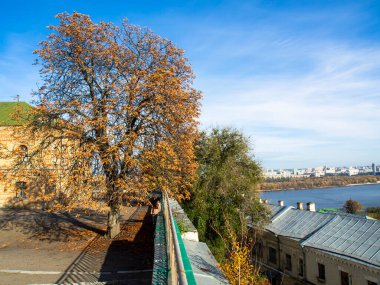 Kyiv Pechersk Lavra, Kyiv, Ukrayna 'daki tapınaklar. Güneşli bir gün. Tarihi ve kültürel rezerv, tarihi mimari, Kyiv şehir merkezi.. 