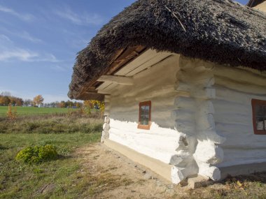 Ulusal Halk Mimarisi Müzesi ve Ukrayna Hayatı. Geleneksel ahşap evler, Pyrohiv, Kyiv, Ukrayna. Açık hava müzesi, doğa rezervi..