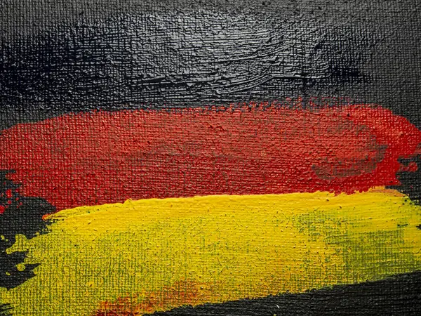 Almanya 'nın fırça boyalı bayrağı. Almanya 'nın el yapımı bayrağı.