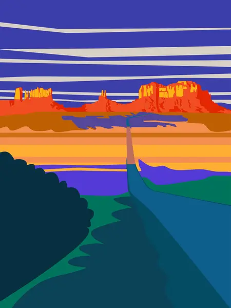 Monument Valley, Utah, ABD. Arizona 'nın manzarası.