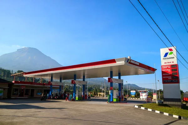 Wonosobo Endonezya Nisan 2023 Pertamina Benzin Istasyonu Biyodizel Yakıt Pertamax — Stok fotoğraf