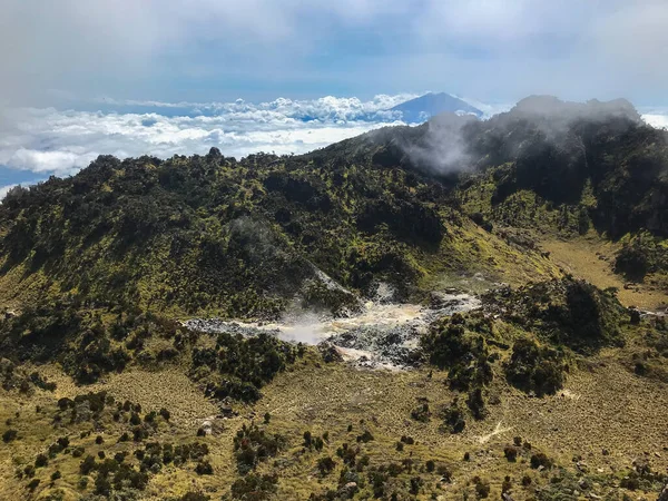 Monte Sumbing Antiga Caldeira Vulcânica Que Não Está Activo — Fotografia de Stock