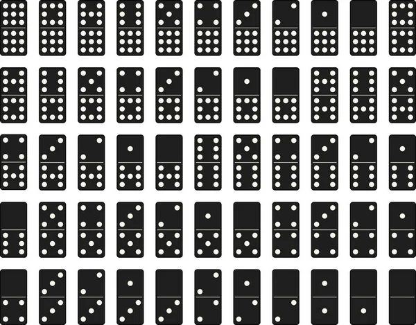 Domino takımı 55 seramik ve beyaz noktalı siyah parçalar.