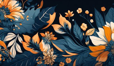 Abstract background with beautiful colorful flowers.