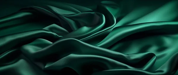 Green luxury silk satin fabric sheet, background