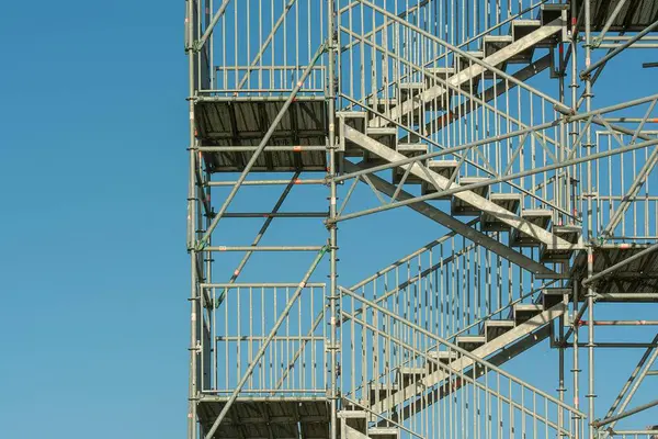 scaffolding for support on a building site