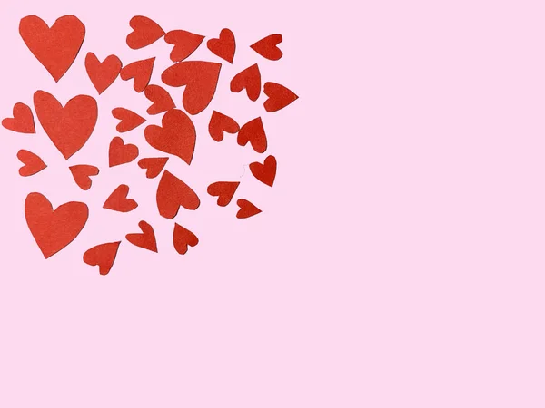 Rote Herzen Papierschnitt Element Mit Kopierraum Für Valentinstag Hintergrund Mutter — Stockfoto