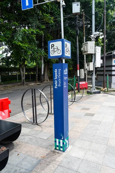 Джакарта Индонезия Ноября 2022 Года Парковка Велосипедов Стоянка Велосипедов Станциях — стоковое фото